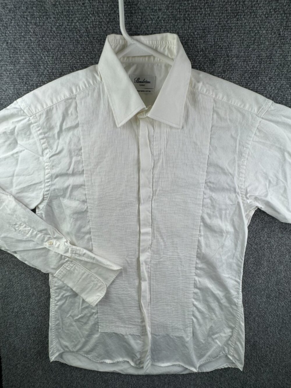 Stenstroms Formal Classic White Button Up Shirt Long Sleeve French Size 40 Men